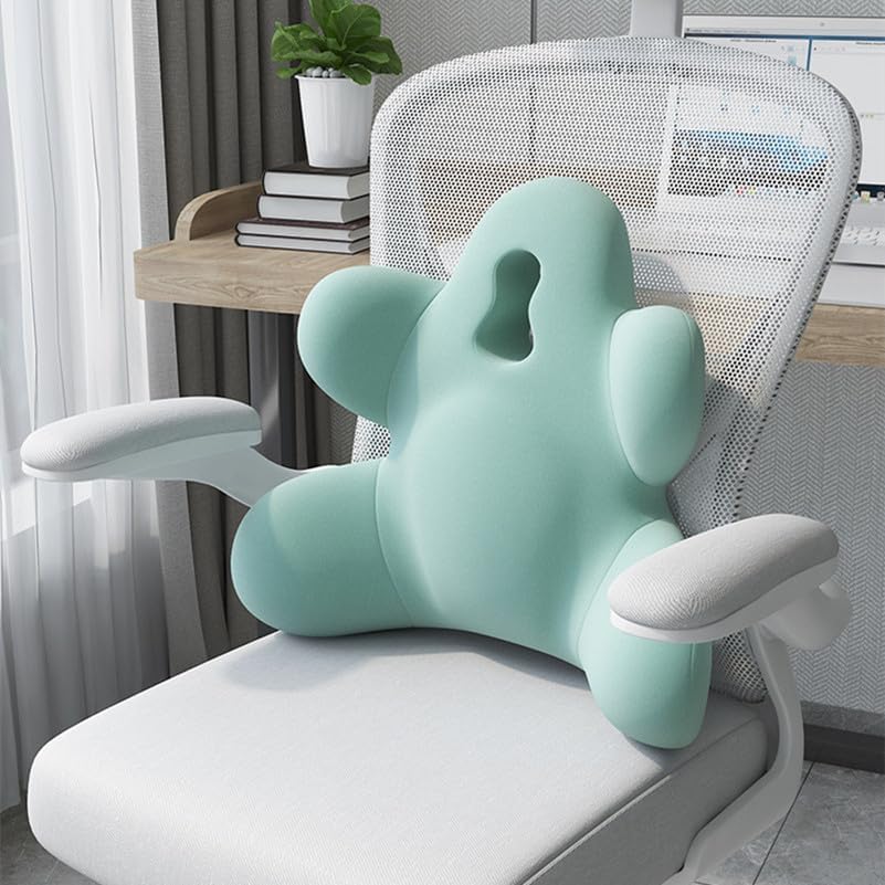 Lumbar Support Pillow for Office Chair, Back Pillow Lumbar Support for Car, Chair, Sofa - Improve Lower Back Pain Relief & Sitting Posture, Memory Foam Back Cushion for Long Sitting (Blue-01)