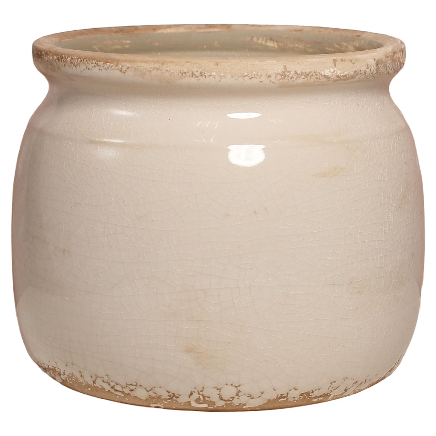 Decorative Pots Spring Decor, Pastel Floral Ceramic Garden Pots with Drainage, 6.29 Inch Pink Vintage Grandma Flower Pots for Indoor Plants & Succulent, Crackle Glaze Pottery Planters, Mom Gifts