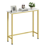 Narrow Console Table, 29.5" Small Entryway Table, Thin Hallway Tables, Slim Sofa Side Tables for Hallway, Living Room, Bedroom, Foyer, Marbleized White