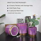 Gepege Ceramic Pots for Plants, Rainbow Pearl Glaze Planter with Drainage Hole, 6.0 inch+5.0 Inch+4.0 Inch. Indoor-Outdoor Large Round Succulent Orchid Flower Pots