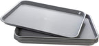 Eslite Rectangular Plastic Serving Trays,Fast Food Serving Cafeteria Trays,17"X13",Set of 6 (Grey)