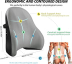 LIQUN Memory Foam Seat Waist Pillow, for Office Chair, Car, Game Chair Lower Back Pain Relief and Improve Posture Lumbar Support Pillow, (Black)