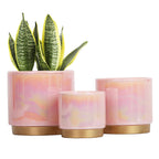Gepege Ceramic Pots for Plants, Rainbow Pearl Glaze Planter with Drainage Hole, 6.0 inch+5.0 Inch+4.0 Inch. Indoor-Outdoor Large Round Succulent Orchid Flower Pots