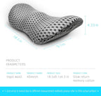 Lumbar Support Pillow for Office Chair, Memory Foam Lumbar Pillow for Lower Back Pain Relief (Grey)