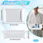 Remerry 3 Pack Polypropylene Containment Tray 15" L x 10.8" W x 4" H Rectangular Lab Tray for Sterilizing and Drying Laboratory Supplies, Durable and Temperature Resistant Plastic