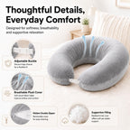 vamorry Gaming Pillow Arm Support Pillow for Bed & Sofa: Ergonomic U-Shaped Lap Pillow with Elbow Rest for Adults & Kids - Reduces Arm Pain & Fatigue During Gaming, Reading, Working & Crocheting