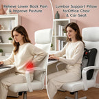 Black Cartoon Ergonomic Memory Foam Lumbar Support Pillow for Car Office Chair Lower Back Pain Relief