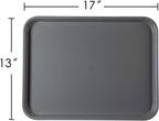 Eslite Rectangular Plastic Serving Trays,Fast Food Serving Cafeteria Trays,17"X13",Set of 6 (Grey)
