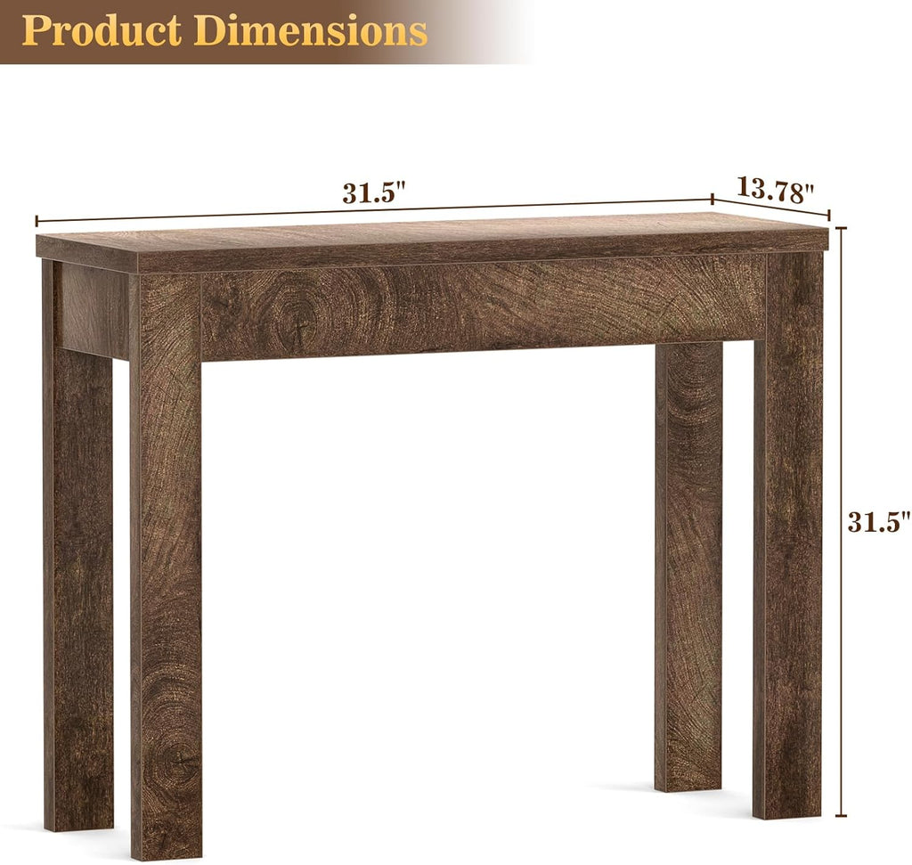 Armocity Console Table, Small Farmhouse Wood Entryway Table, Narrow Sofa Tables Behind Couch, Entry Table for Entrance, Hallway, Living Room, 32", Cracked Oak