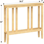 ELYKEN Bamboo 2-Tier Narrow Console Table, 36.2" Long Slim Sofa Table Behind Couch for Entryway, Hallway, Living Room, Natural