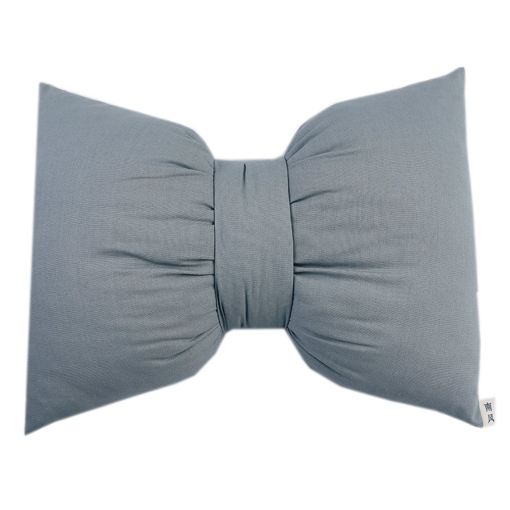 Dark Colors Handmade Household Bowknots Pillow Solid Colors Cushion Car Waist Pillow Sofa Decorative Cushions 60×46CM/23.6"×18.1" (Light Gray)
