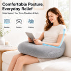 vamorry Gaming Pillow Arm Support Pillow for Bed & Sofa: Ergonomic U-Shaped Lap Pillow with Elbow Rest for Adults & Kids - Reduces Arm Pain & Fatigue During Gaming, Reading, Working & Crocheting