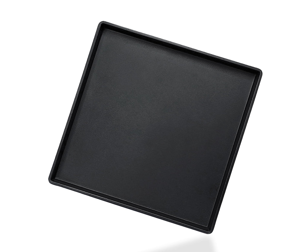 Square Tray for Organization, 11 Inch Plastic Serving Tray, Multi-Purpose Decorative Tray for Bathroom Countertop, Dresser, Ottoman & Coffee Table, Vanity Tray for Jewelry & Makeup, White