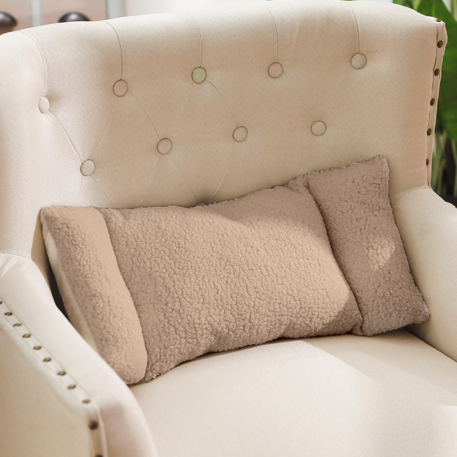 Queekay Fleece Lumbar Support Pillow 3 Section Back Pillow Office Chair for Back Support Comfortable Lumbar Cushion for Car Seat Pain Relief Sofa Rest(Dark Gray)