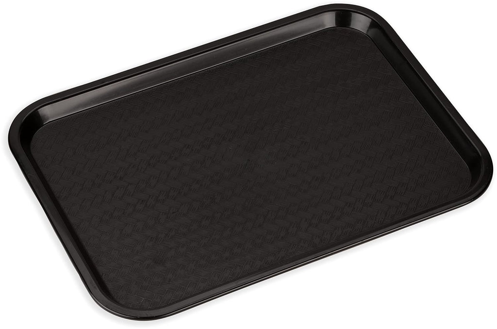 Carlisle FoodService Products Café Cafeteria Tray, Fast Food Tray for Restaurant or Commercial Use, 14" x 18", 12 Count, Black