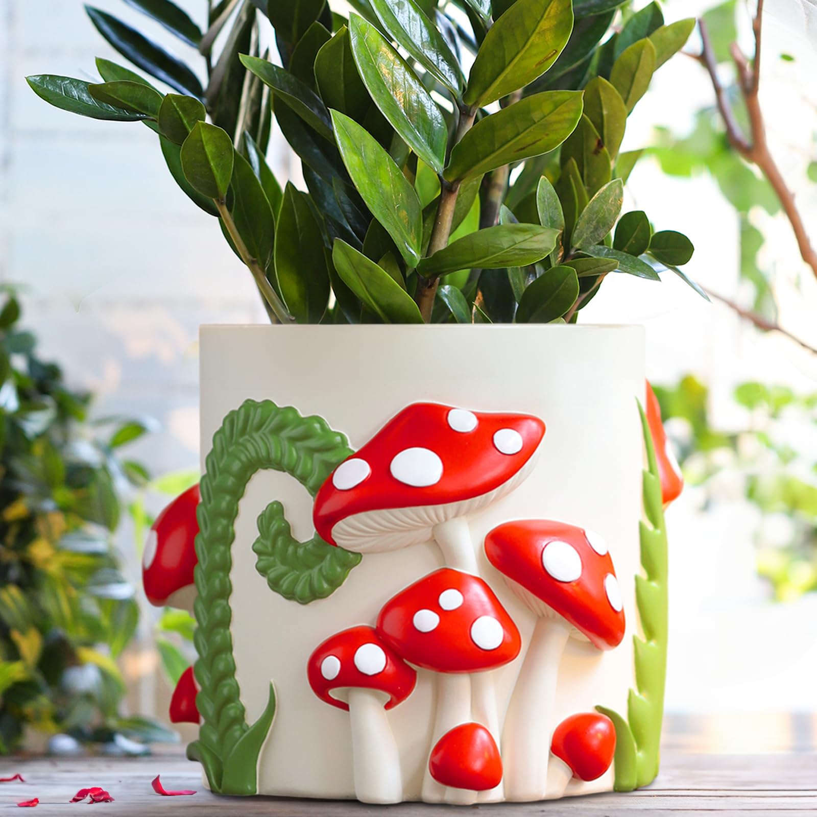 GUGUGO Colorful Flowers Planters Cute Unique Rainbow Planter with Drainage,Vintage Retro Eclectic Flower Plant pots for Indoor Plants and Succulent,Boho Modern Home Décor