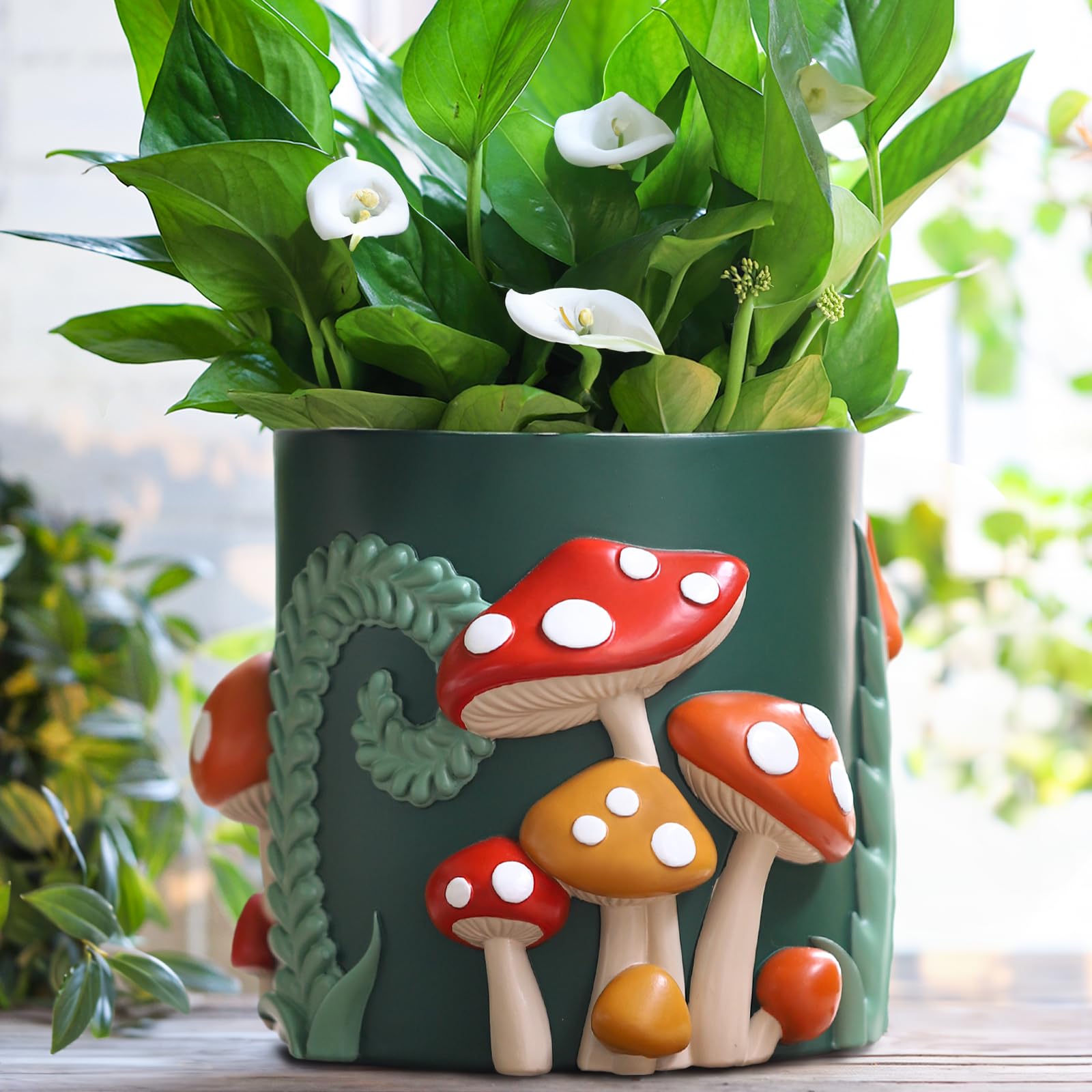 GUGUGO Colorful Flowers Planters Cute Unique Rainbow Planter with Drainage,Vintage Retro Eclectic Flower Plant pots for Indoor Plants and Succulent,Boho Modern Home Décor