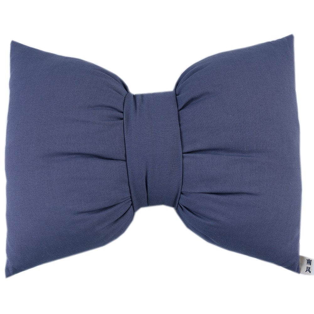 Dark Colors Handmade Household Bowknots Pillow Solid Colors Cushion Car Waist Pillow Sofa Decorative Cushions 60×46CM/23.6"×18.1" (Light Gray)