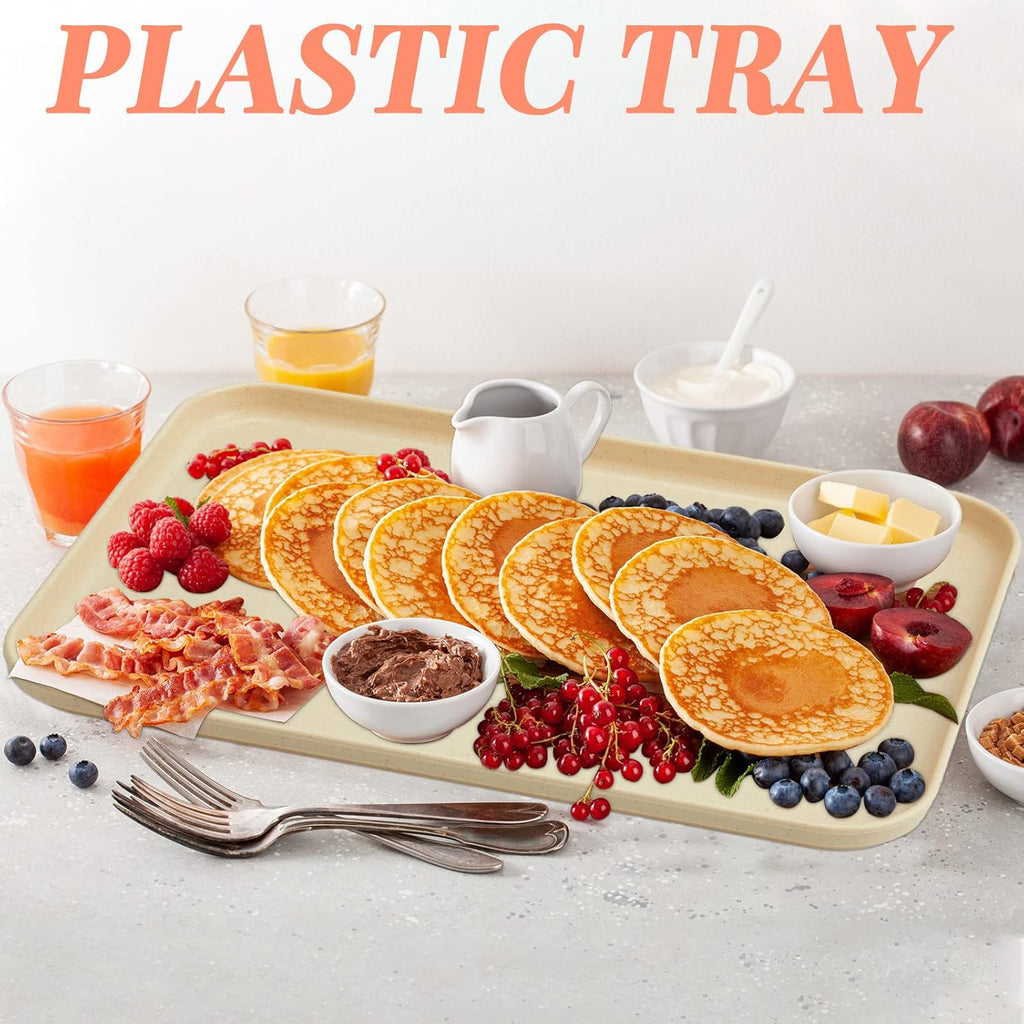 18 Pack 12"x9" 9 Colors Colorful Plastic Fast Food Trays for Kitchen Restaurant Party Cafeteria
