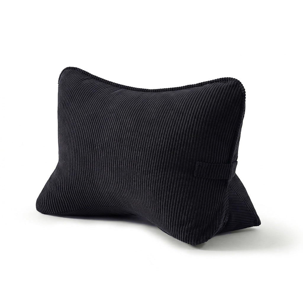Pat. Pend. Corduroy Lumbar Support Back Pillow for Watching TV, Reading & Gaming, Ergonomic Triangle Support Cushion for Sofa, Armchair & Bed Sitting, Removable Washable Cover, Beige Gray