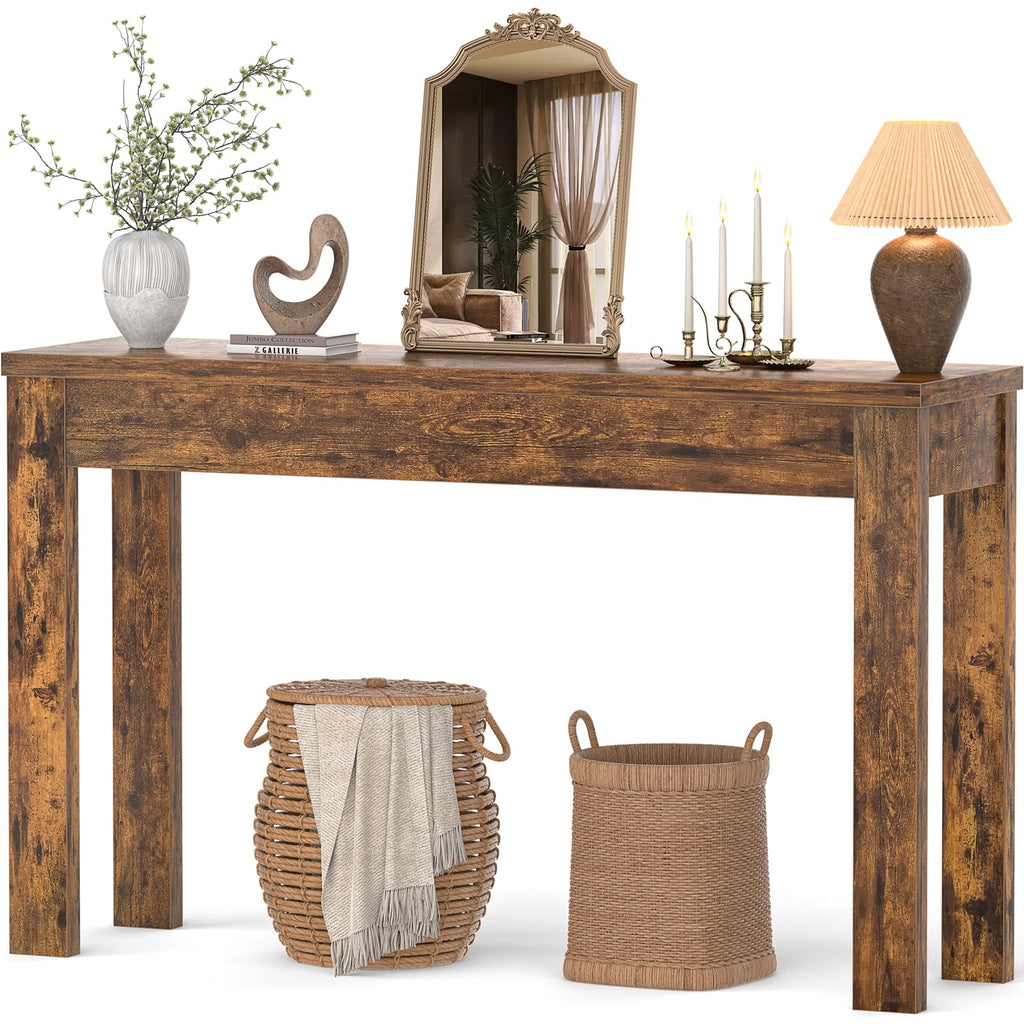 Armocity Console Table, Small Farmhouse Wood Entryway Table, Narrow Sofa Tables Behind Couch, Entry Table for Entrance, Hallway, Living Room, 32", Cracked Oak