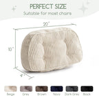 HIGOGOGO Lumbar Support Pillow for Recliner Chair/Accent Chair/Couch/Office Chair, Tufted Corduroy Back Support Cushion for Elderly, Recliner Cushions for Back Rest, Pain Relief, Reading, Beige