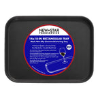 New Star Foodservice Restaurant Grade Non-Slip Tray, Plastic, Rubber Lined, Rectangular, 10-Inch x 14-Inch, Black