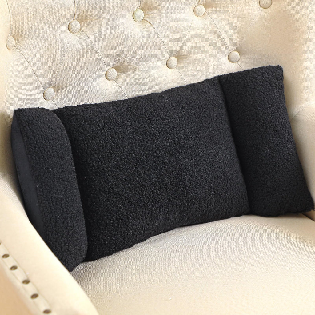 Queekay Fleece Lumbar Support Pillow 3 Section Back Pillow Office Chair for Back Support Comfortable Lumbar Cushion for Car Seat Pain Relief Sofa Rest(Dark Gray)