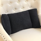 Queekay Fleece Lumbar Support Pillow 3 Section Back Pillow Office Chair for Back Support Comfortable Lumbar Cushion for Car Seat Pain Relief Sofa Rest(Dark Gray)