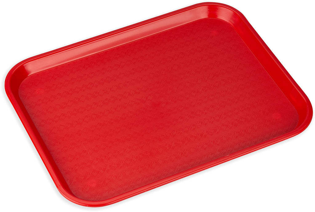 Carlisle FoodService Products Café Cafeteria Tray, Fast Food Tray for Restaurant or Commercial Use, 14" x 18", 12 Count, Blue