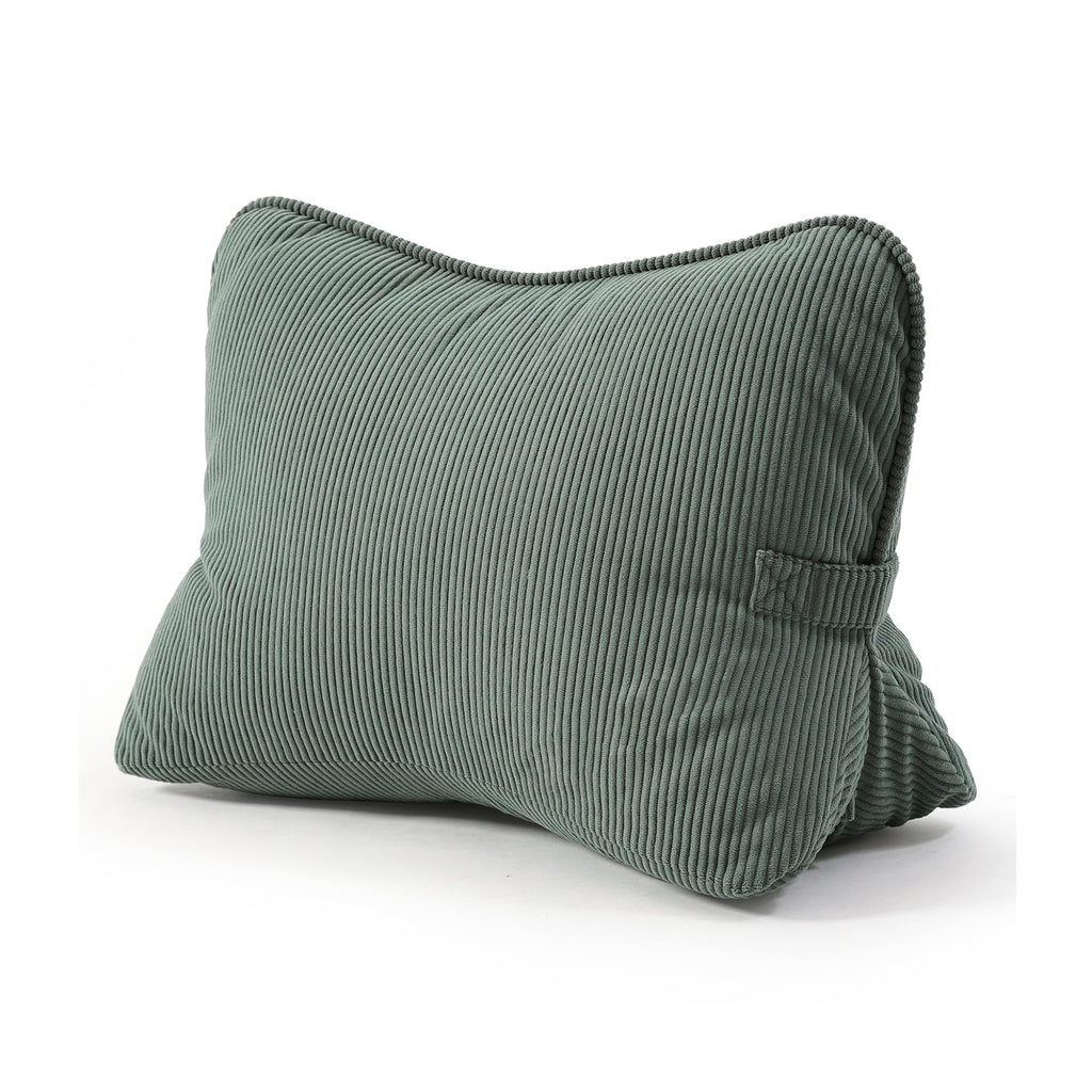 Pat. Pend. Corduroy Lumbar Support Back Pillow for Watching TV, Reading & Gaming, Ergonomic Triangle Support Cushion for Sofa, Armchair & Bed Sitting, Removable Washable Cover, Beige Gray