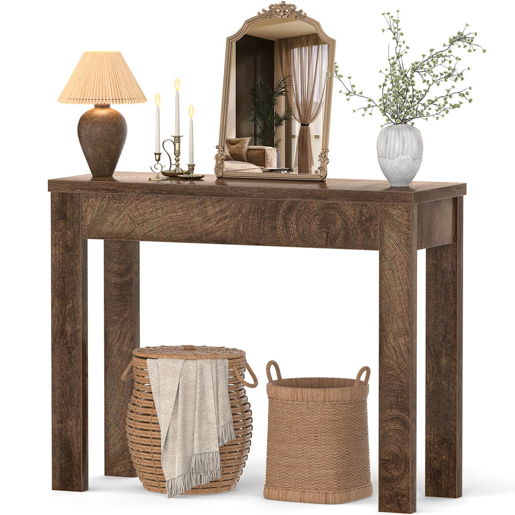 Armocity Console Table, Small Farmhouse Wood Entryway Table, Narrow Sofa Tables Behind Couch, Entry Table for Entrance, Hallway, Living Room, 32", Cracked Oak