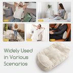 HIGOGOGO Lumbar Support Pillow for Recliner Chair/Accent Chair/Couch/Office Chair, Tufted Corduroy Back Support Cushion for Elderly, Recliner Cushions for Back Rest, Pain Relief, Reading, Beige