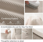 Pat. Pend. Corduroy Lumbar Support Back Pillow for Watching TV, Reading & Gaming, Ergonomic Triangle Support Cushion for Sofa, Armchair & Bed Sitting, Removable Washable Cover, Beige Gray