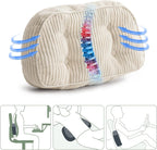 HIGOGOGO Lumbar Support Pillow for Recliner Chair/Accent Chair/Couch/Office Chair, Tufted Corduroy Back Support Cushion for Elderly, Recliner Cushions for Back Rest, Pain Relief, Reading, Beige