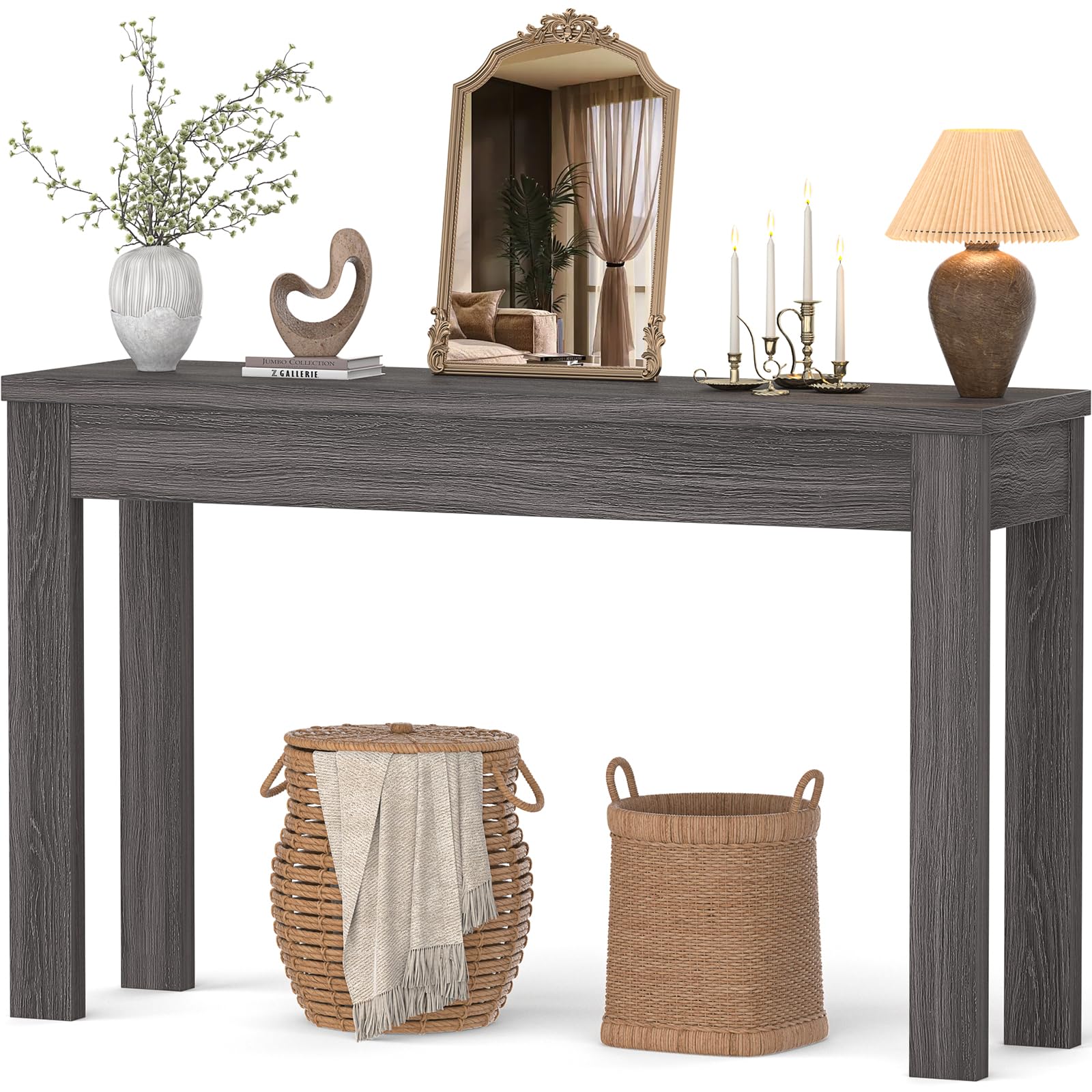 Armocity Console Table, Small Farmhouse Wood Entryway Table, Narrow Sofa Tables Behind Couch, Entry Table for Entrance, Hallway, Living Room, 32", Cracked Oak