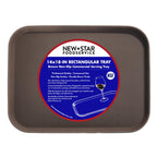 New Star Foodservice Restaurant Grade Non-Slip Tray, Plastic, Rubber Lined, Rectangular, 10-Inch x 14-Inch, Black