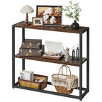 TIQLAB 29.5" Narrow Console Table with Shelves, White