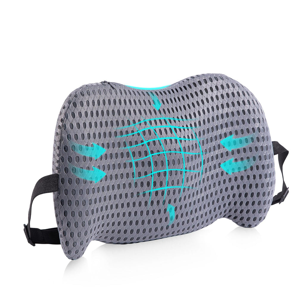 Lumbar Support Pillow for Office Chair, Car Lumbar Pillow Lower Back Pain Relief, Memory Foam Back Cushion with Adjustable Straps, Ergonomic Chair Back Pillow for Gaming Chair, Car, Bed (PINK)
