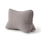 Pat. Pend. Corduroy Lumbar Support Back Pillow for Watching TV, Reading & Gaming, Ergonomic Triangle Support Cushion for Sofa, Armchair & Bed Sitting, Removable Washable Cover, Beige Gray