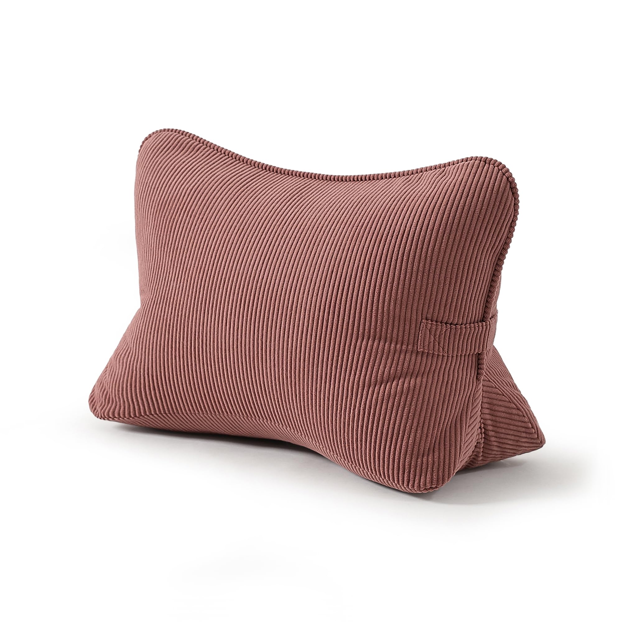 Pat. Pend. Corduroy Lumbar Support Back Pillow for Watching TV, Reading & Gaming, Ergonomic Triangle Support Cushion for Sofa, Armchair & Bed Sitting, Removable Washable Cover, Beige Gray
