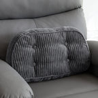HIGOGOGO Lumbar Support Pillow for Recliner Chair/Accent Chair/Couch/Office Chair, Tufted Corduroy Back Support Cushion for Elderly, Recliner Cushions for Back Rest, Pain Relief, Reading, Beige