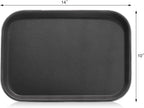 New Star Foodservice Restaurant Grade Non-Slip Tray, Plastic, Rubber Lined, Rectangular, 10-Inch x 14-Inch, Black