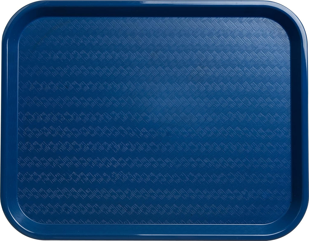 Carlisle FoodService Products Café Cafeteria Tray, Fast Food Tray for Restaurant or Commercial Use, 14" x 18", 12 Count, Blue