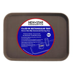 New Star Foodservice Restaurant Grade Non-Slip Tray, Plastic, Rubber Lined, Rectangular, 10-Inch x 14-Inch, Black