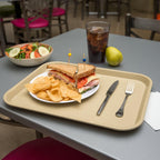 Carlisle FoodService Products Café Cafeteria Tray, Fast Food Tray for Restaurant or Commercial Use, 14" x 18", 1 Count, Beige