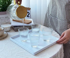 Square Tray for Organization, 11 Inch Plastic Serving Tray, Multi-Purpose Decorative Tray for Bathroom Countertop, Dresser, Ottoman & Coffee Table, Vanity Tray for Jewelry & Makeup, White