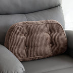 HIGOGOGO Lumbar Support Pillow for Recliner Chair/Accent Chair/Couch/Office Chair, Tufted Corduroy Back Support Cushion for Elderly, Recliner Cushions for Back Rest, Pain Relief, Reading, Beige
