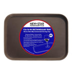 New Star Foodservice Restaurant Grade Non-Slip Tray, Plastic, Rubber Lined, Rectangular, 10-Inch x 14-Inch, Black