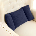 Queekay Fleece Lumbar Support Pillow 3 Section Back Pillow Office Chair for Back Support Comfortable Lumbar Cushion for Car Seat Pain Relief Sofa Rest(Dark Gray)